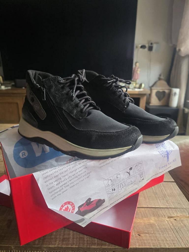 Wolky Crown S2F - Zwarte schoenen met stretch., Kleding | Dames, Schoenen, Wolky, Zwart, Ophalen of Verzenden, Sneakers of Gympen