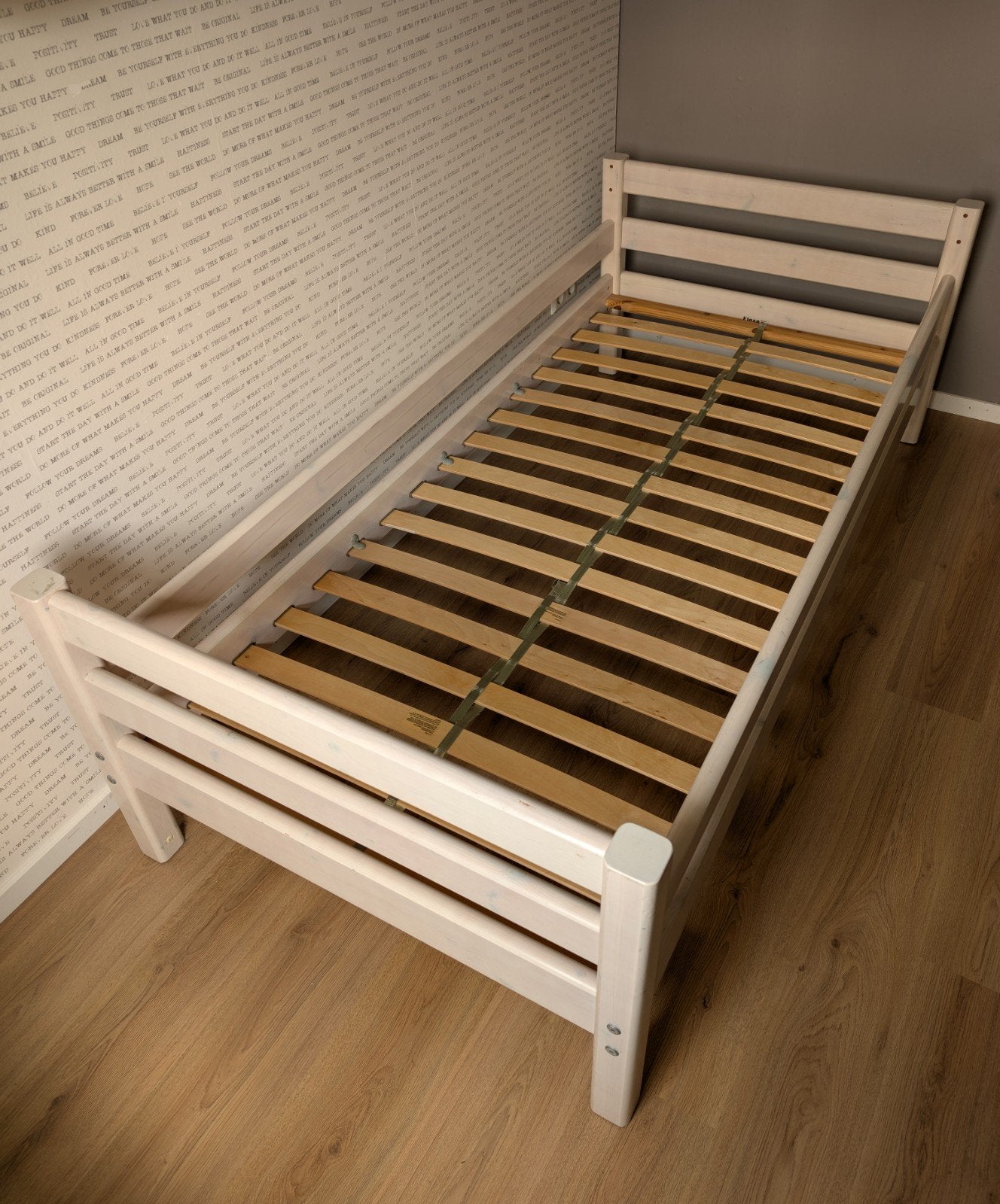 Te koop Flexa bed Classic Whitewash incl. matrassen, Ophalen, Gebruikt, 90 cm, Eenpersoons