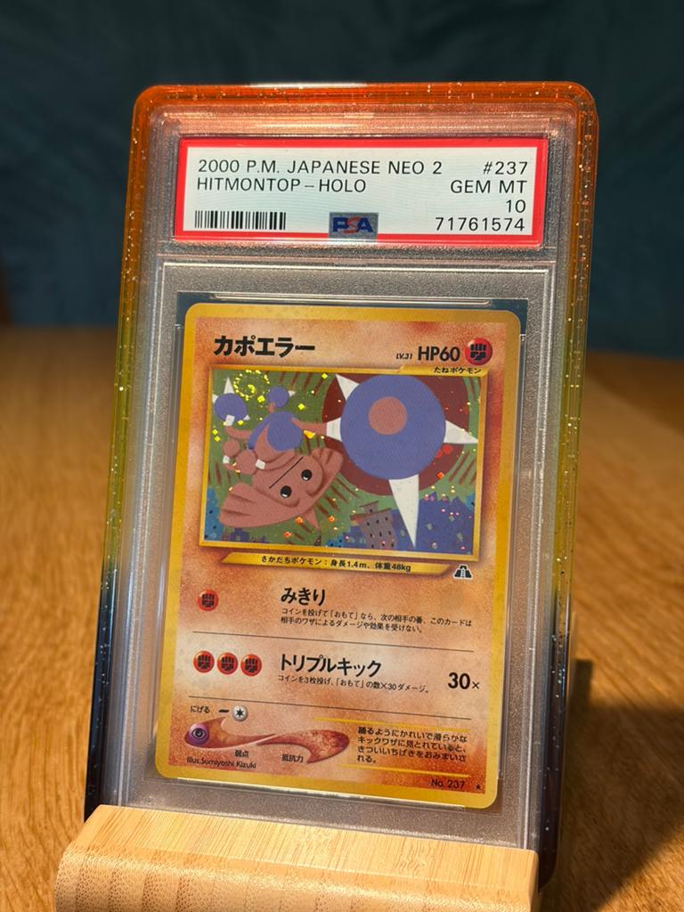 Hitmontop PSA 10 Holo Japanese Neo Swirl! 🌀, Ophalen of Verzenden, Zo goed als nieuw