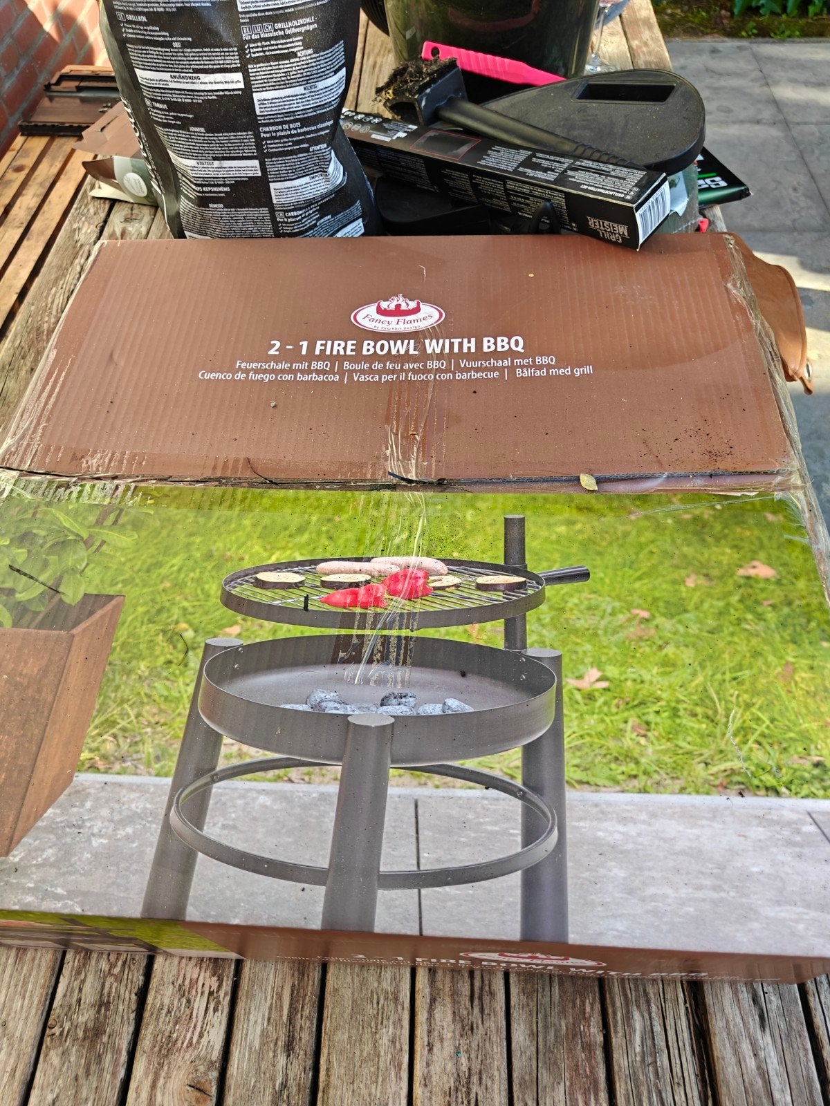 Fancy Flames 2-in-1 Vuurkorf met BBQ-functie, Ophalen of Verzenden, Nieuw, Vuurkorf