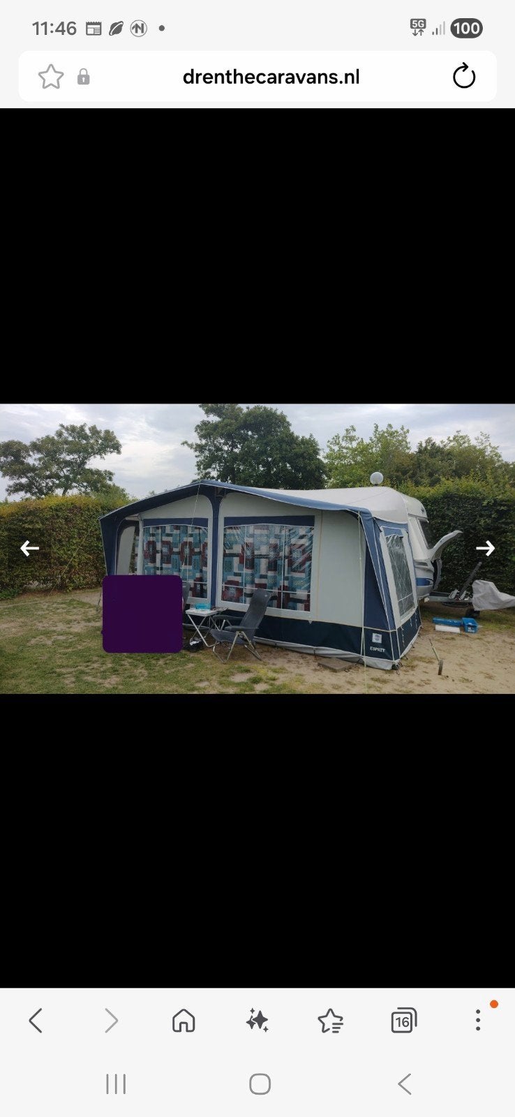Walker voortent voor caravan - Zo goed als nieuw, Caravans en Kamperen, Ophalen of Verzenden, Zo goed als nieuw, Ten Cate All Season 240g/m2
