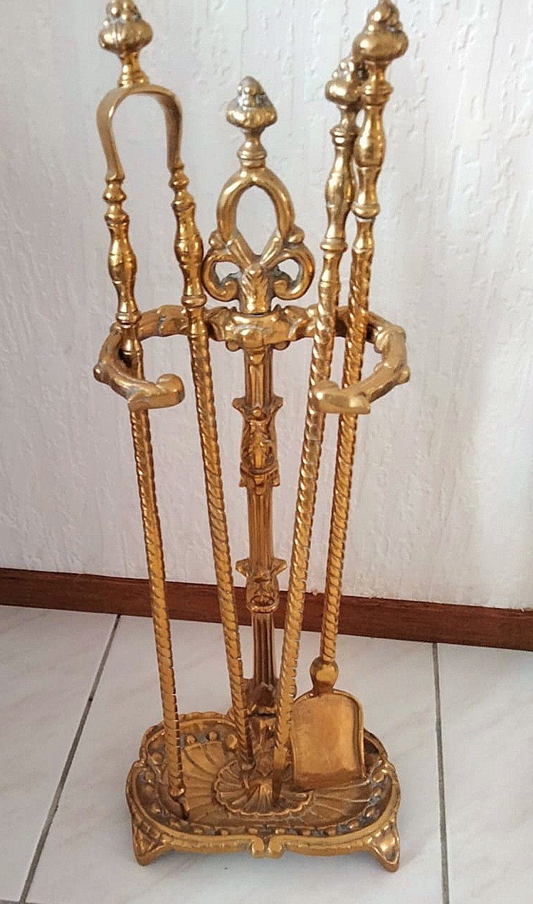 Koperen haardstel 1960, Antiek en Kunst, Ophalen of Verzenden, Koper