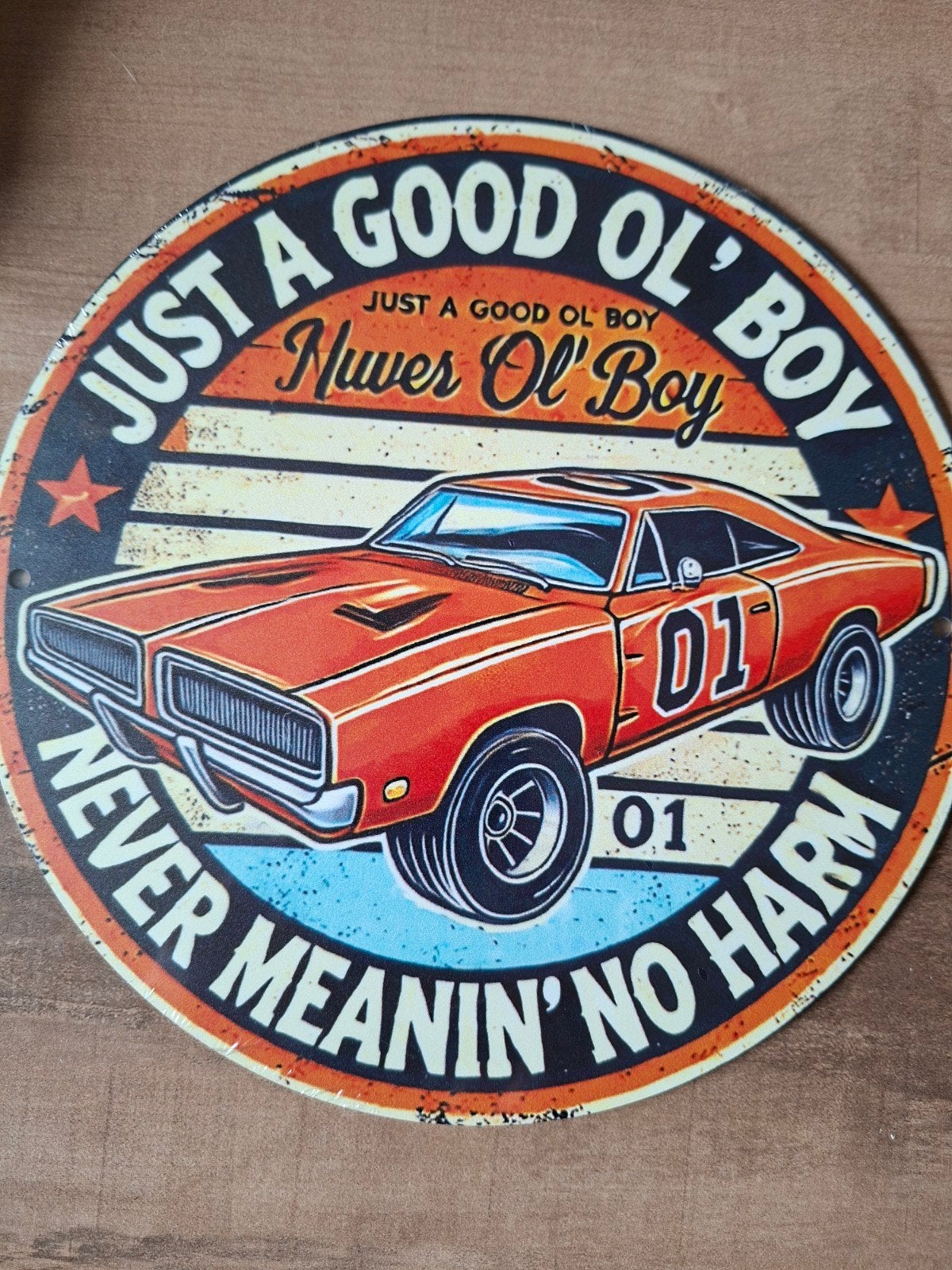 Metalen bord 20 cm - Dukes of Hazzard General Lee, Ophalen of Verzenden, Gebruikt, Reclamebord