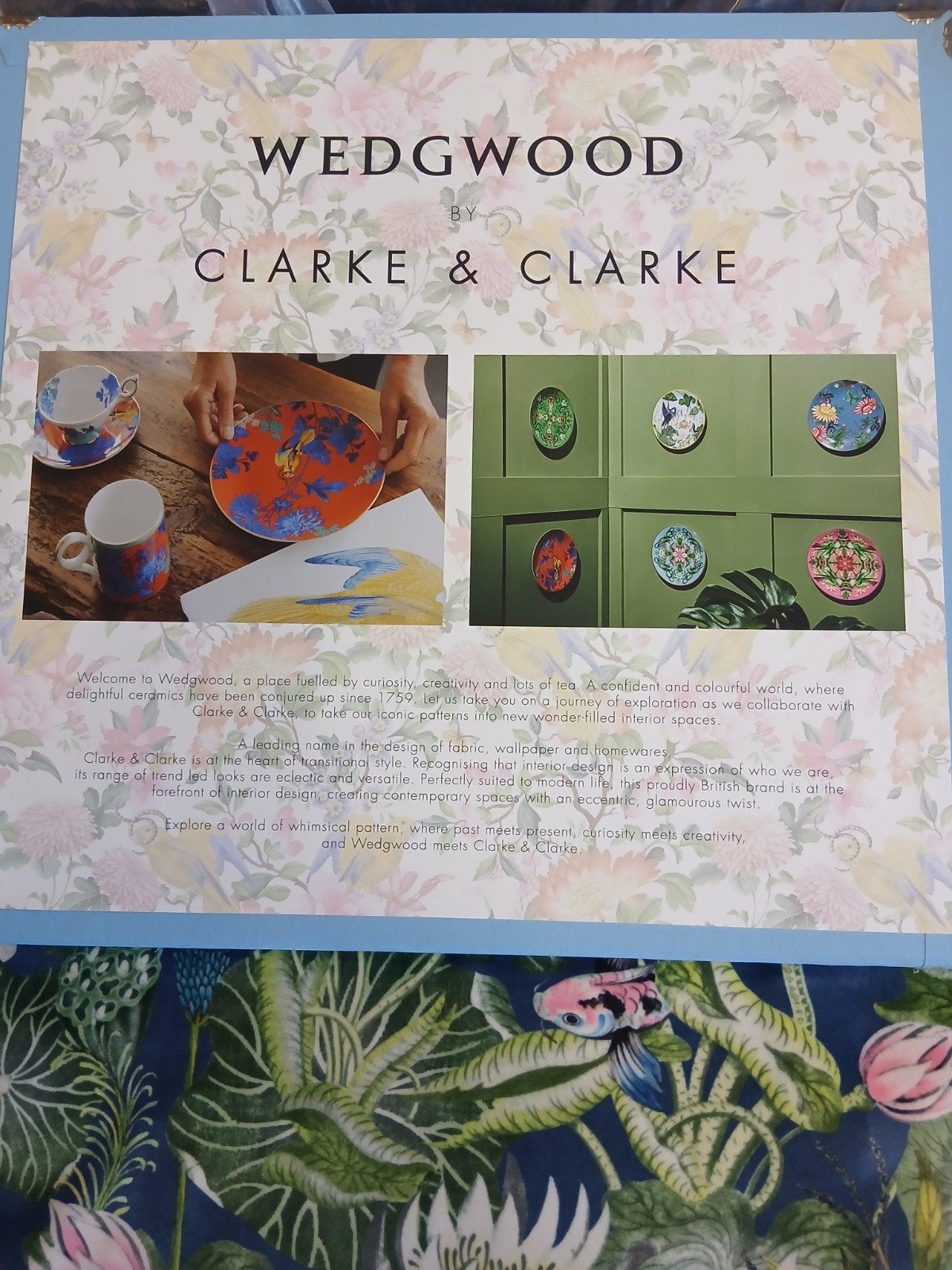 Clarke & Clarke Wedgwood Botanical Wonders Stofstalen, Ophalen, Overige materialen, Meerkleurig, Nieuw
