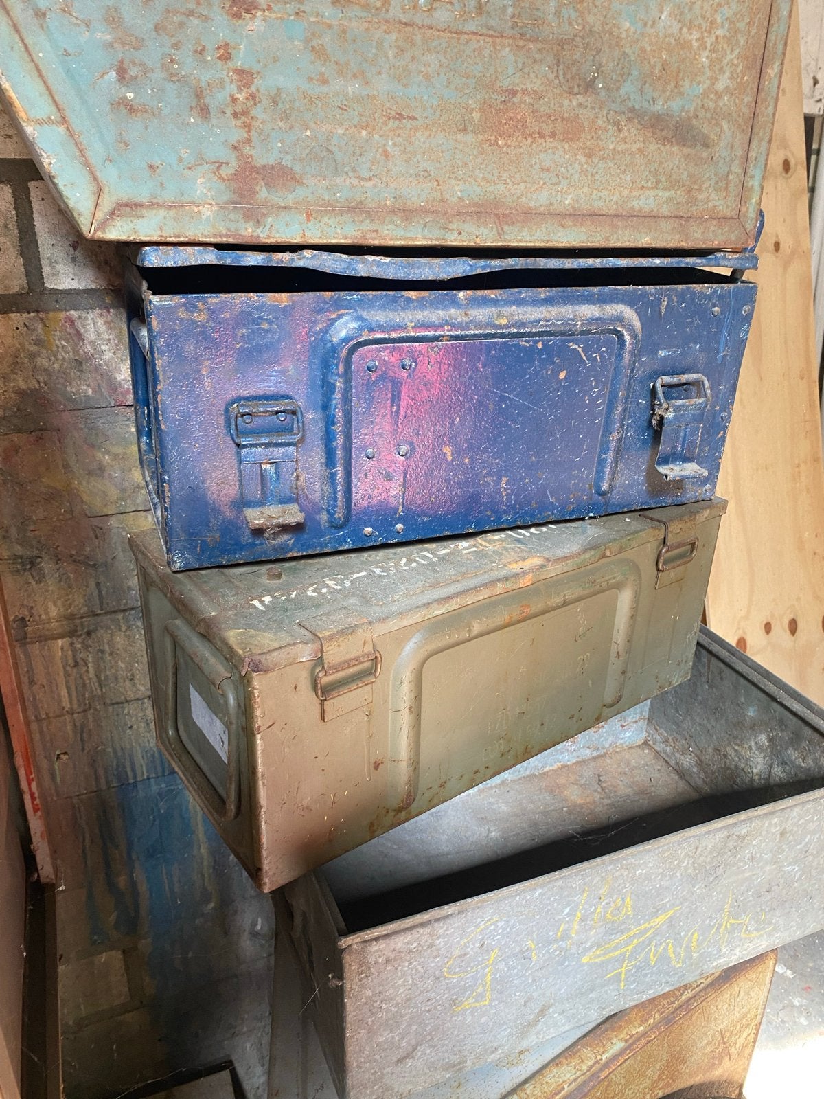 Vintage metalen munitie kisten - Militair/Industrieel, Ophalen of Verzenden