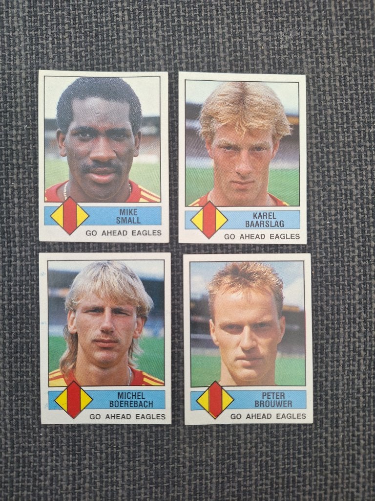Panini Voetbal 87 Go Ahead Eagles 4x, Ophalen of Verzenden, Zo goed als nieuw, Meerdere stickers