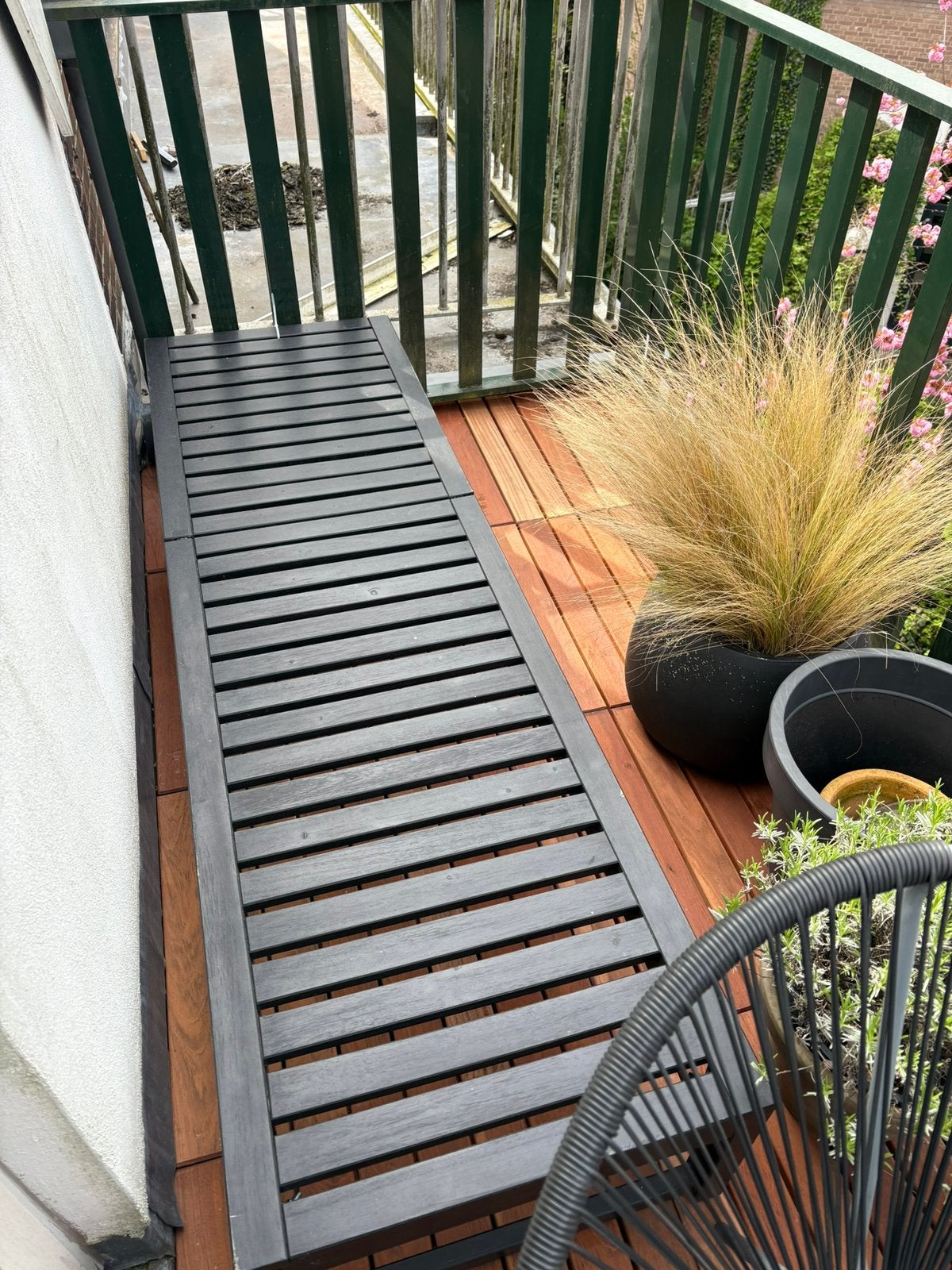 2 Ligbedden ikea met kussen, Tuin en Terras, Ophalen, Zo goed als nieuw, Hout, Verstelbaar