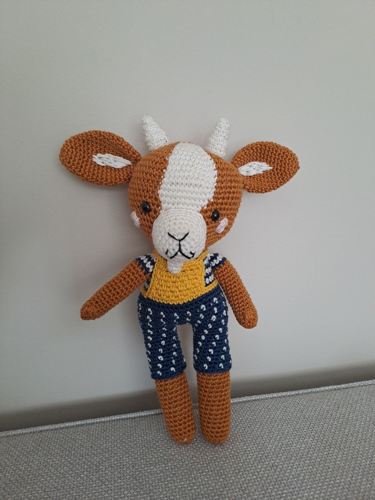 Gehaakte geit knuffel - Handgemaakt en uniek, Overige merken, Overige karakters, Ophalen of Verzenden, Zo goed als nieuw