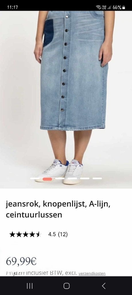 Ulla Popken, rok jeans, maxi,  mt 48-50, Blauw, Rok, Ulla Popken, Ophalen of Verzenden
