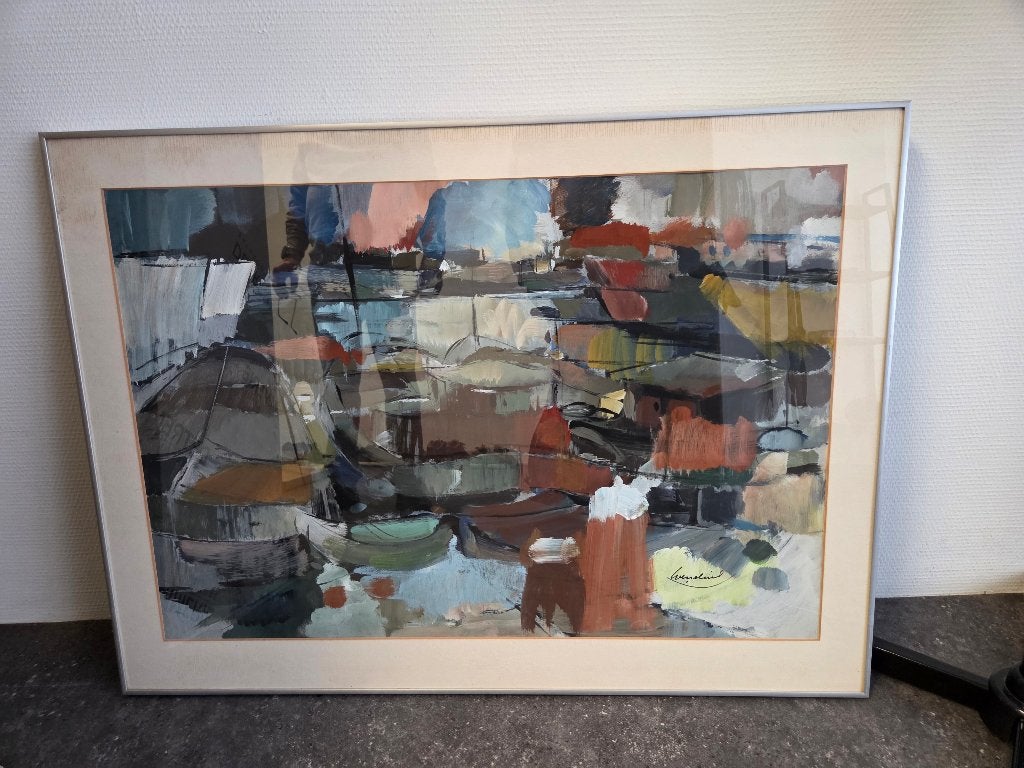 Modern schilderij, gesigneerd (Hendrik-Jan) Wesseling, Ophalen