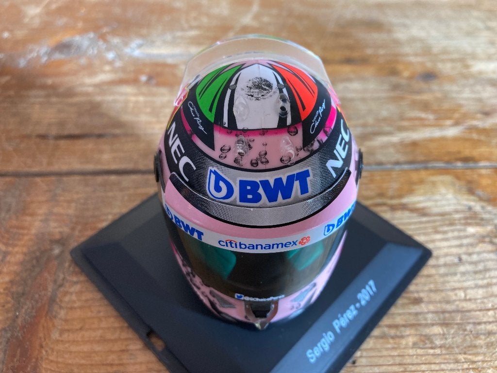 ✅ Sergio Perez 2017 helm 1:5 Spark Force India Racing Point, Ophalen of Verzenden, Nieuw, Formule 1