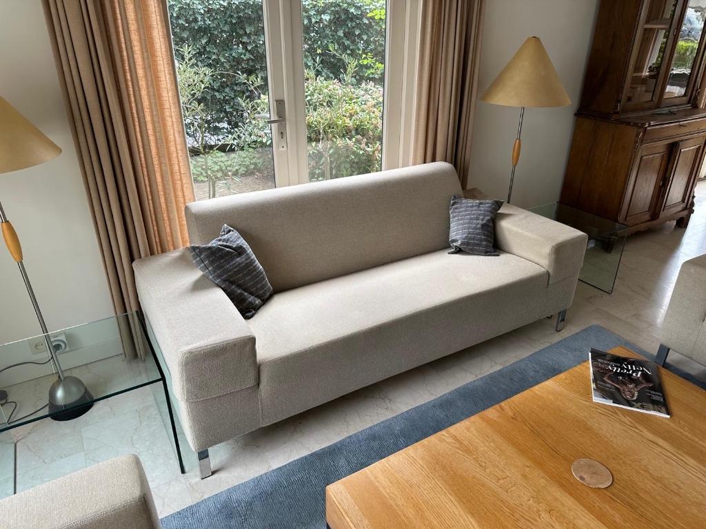 Gelderland Bankstel en twee fauteuils., Ophalen, Gebruikt, Stof, Modern tijdloos