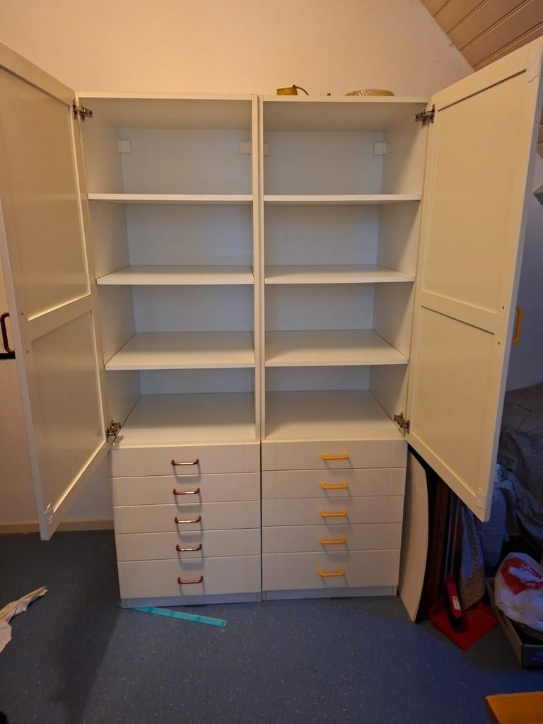 Ikea kasten wit, 3 legplanken en 5 laden. In goede staat, Huis en Inrichting, Ophalen, Gebruikt