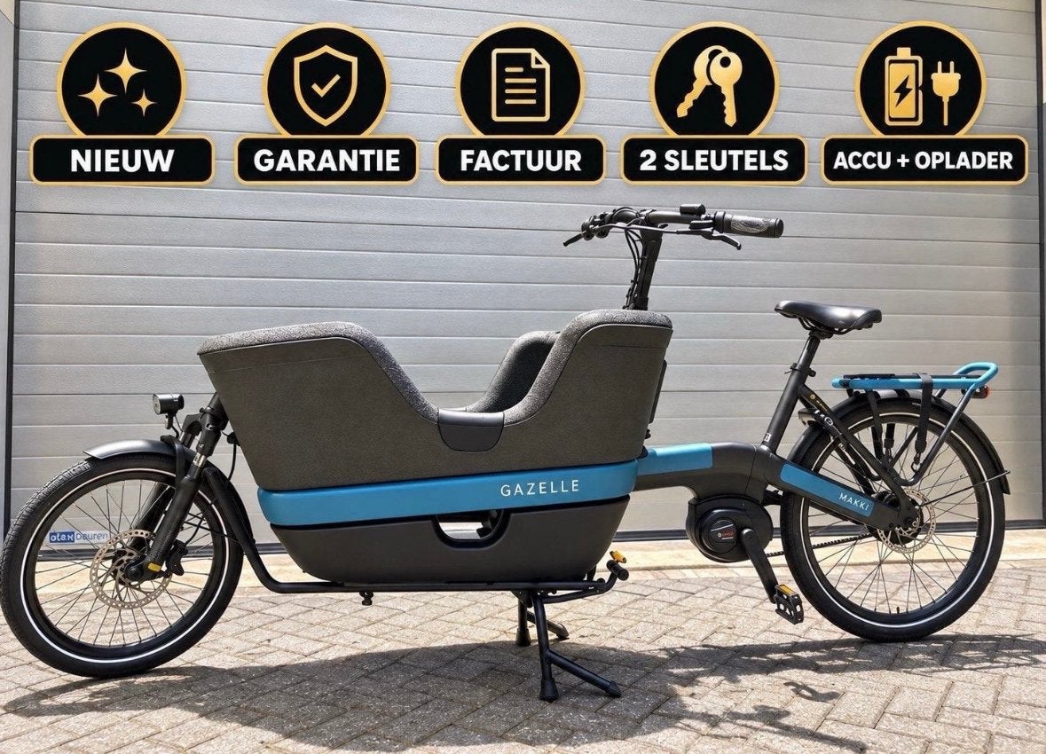 GAZELLE MAKKI LOAD | SMART | FACTUUR, Ophalen, 4 kinderen of meer, Velgrem, Elektrisch