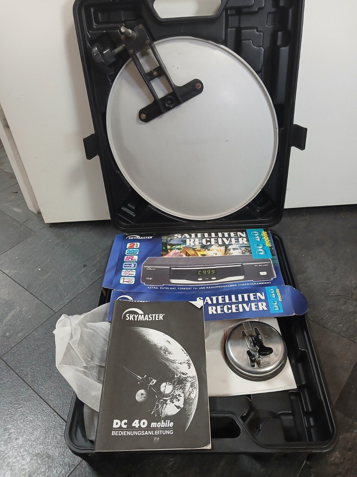 Skymaster DC 40 Mobiele Satellietontvanger Set, Audio, Tv en Foto, Ophalen of Verzenden, Gebruikt, (Schotel)antenne, Overige merken