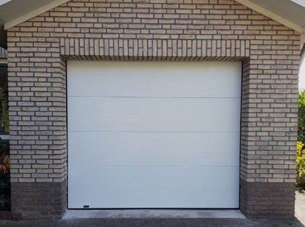 Garagedeur sectionaal B2375 x H2300 (gebruikt - i.z.g.s.), Ophalen, Gebruikt, Garagedeur, Metaal