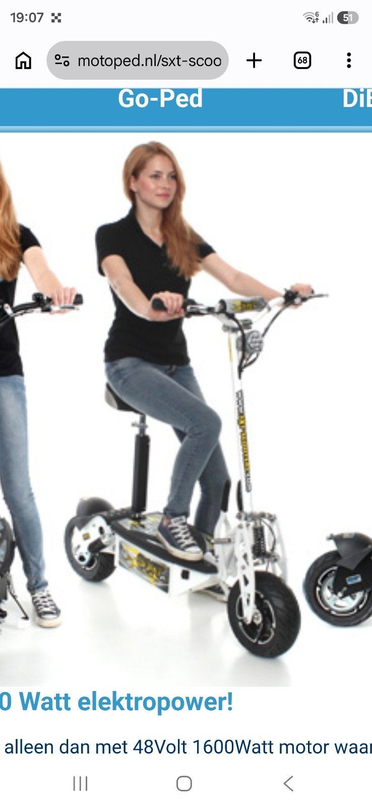 SXT1600 XL Elektrische Step - Ideaal voor op de camping!, Ophalen, Elektrische step (E-scooter)