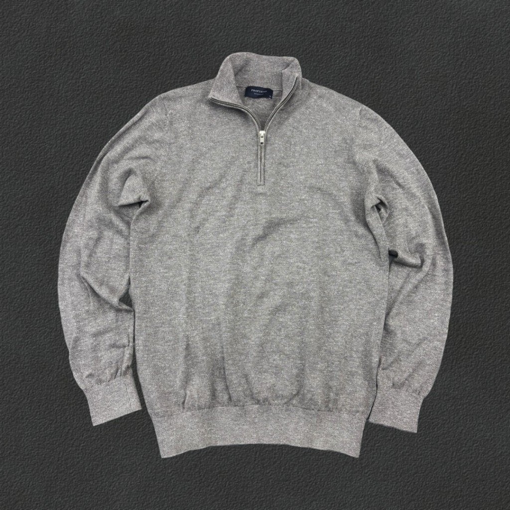 (1299) Grijze Profuomo Half Zip - Heren M - Nieuw, Maat 48/50 (M), Nieuw, Ophalen of Verzenden, Profuomo