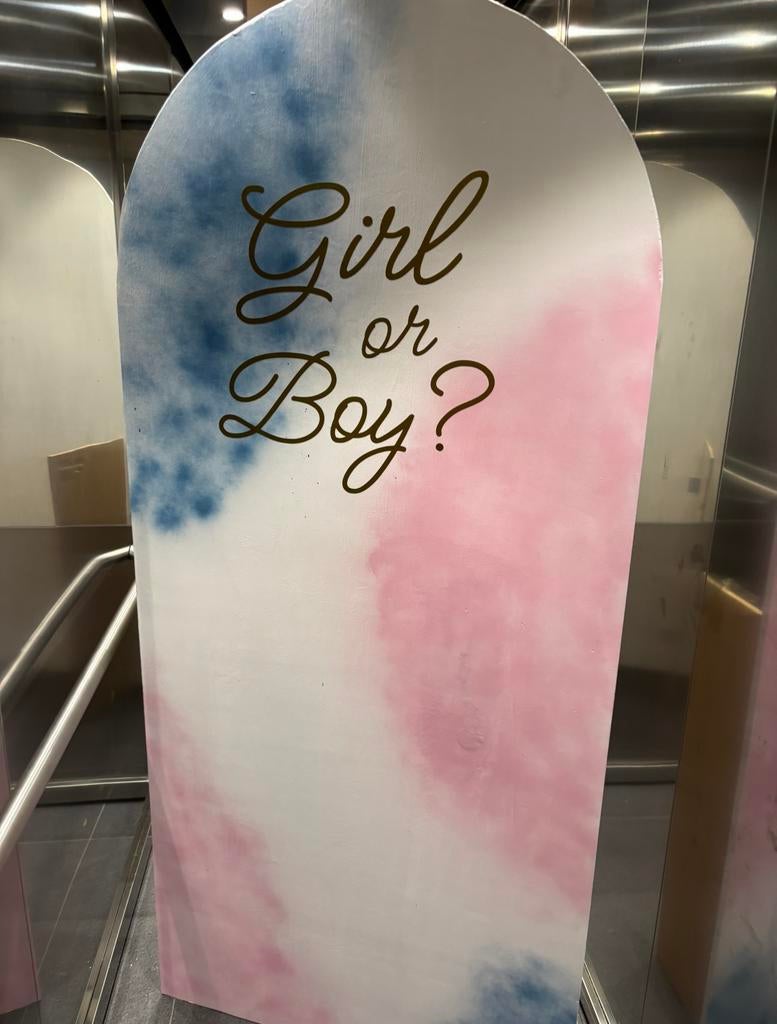 Backdrop voor Gender Reveal Feestjes of Babyshowers, Ophalen of Verzenden, Zo goed als nieuw, Versiering, Geboorte of Huwelijk