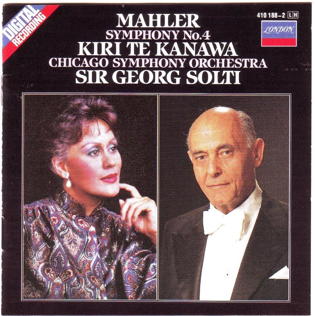Mahler: Symfonie nr. 4 Kiri Te Kanawa Georg Solti, Cd's en Dvd's, Ophalen of Verzenden, Romantiek, Zo goed als nieuw, Orkest of Ballet