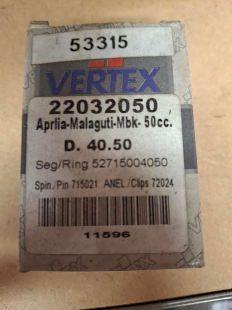 Vertex Zuiger 40.50mm voor Aprilia-Malaguti-Mbk 50cc, Ophalen of Verzenden, Nieuw