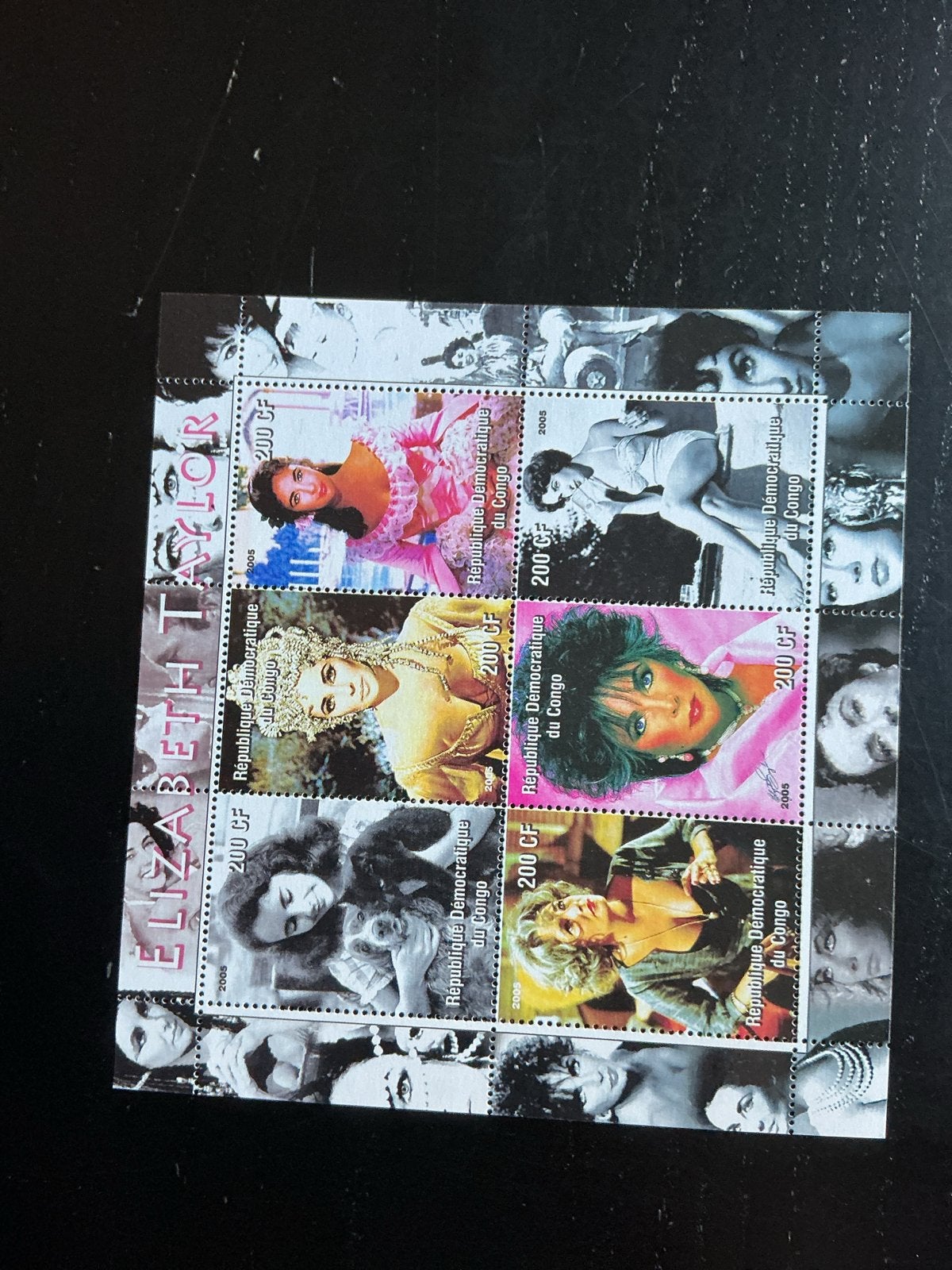Elizabeth Taylor postzegelvel Congo 2005, Ophalen of Verzenden, Postfris