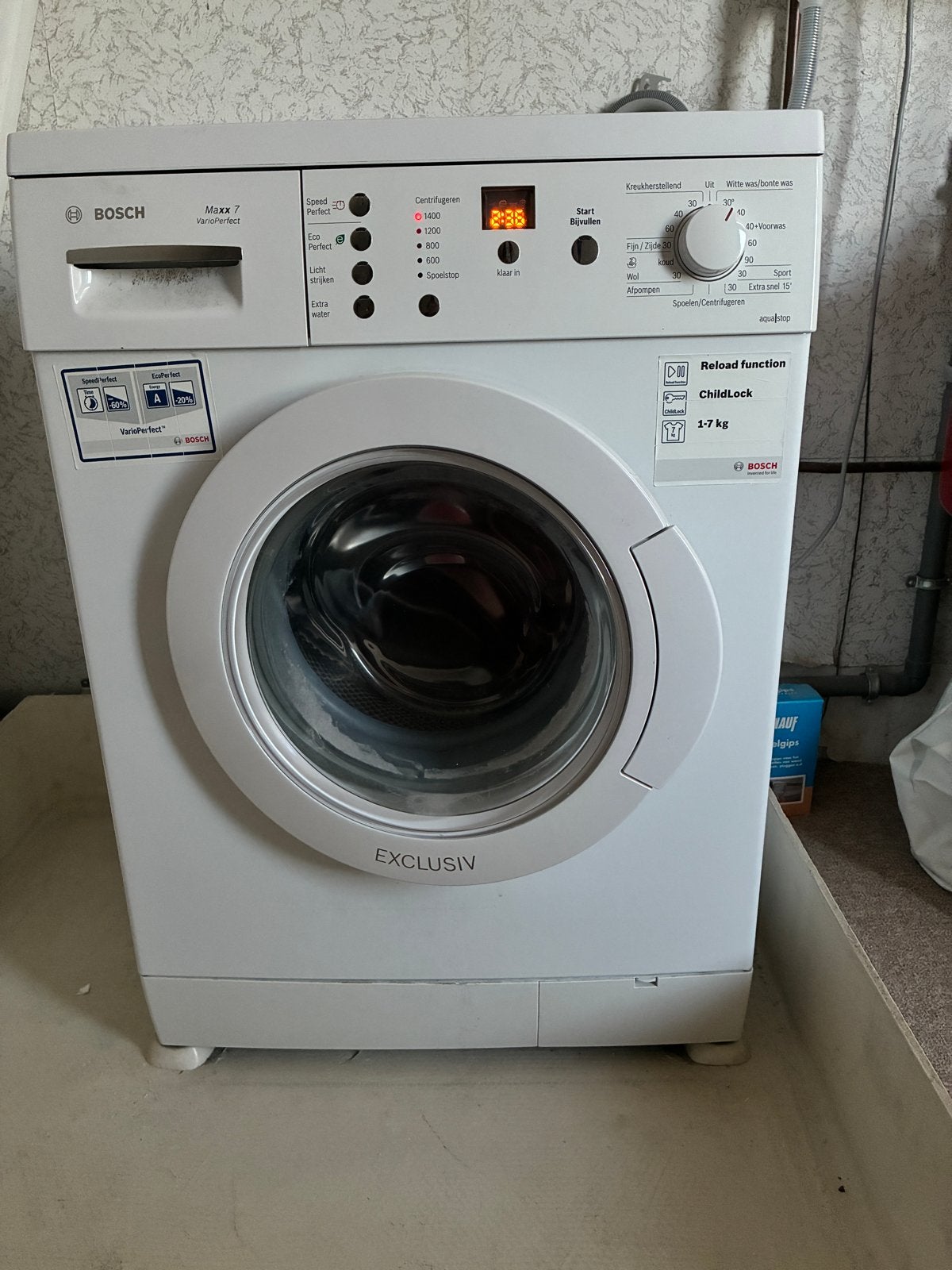 Bosch Maxx 7 VarioPerfect Wasmachine - 7 kg, 1400 toeren, Witgoed en Apparatuur, Wasmachines, Ophalen, Gebruikt, 85 tot 90 cm