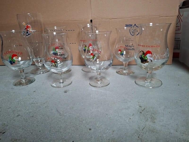 Chouffe bier glazen set, Ophalen of Verzenden, Zo goed als nieuw, Glas of Glazen, Overige merken