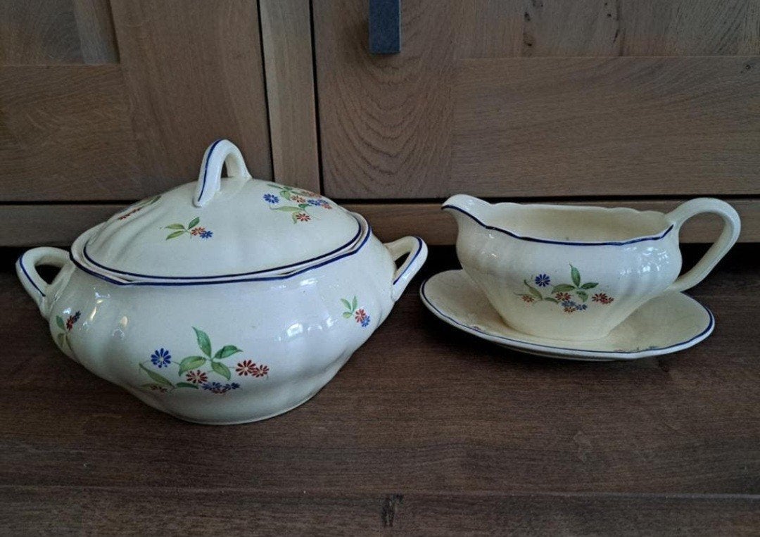 Porseleinen soepterrine sauskom Society Ceramique Maastricht, Gebruikt, Ophalen of Verzenden, Schaal of Schalen, Overige stijlen