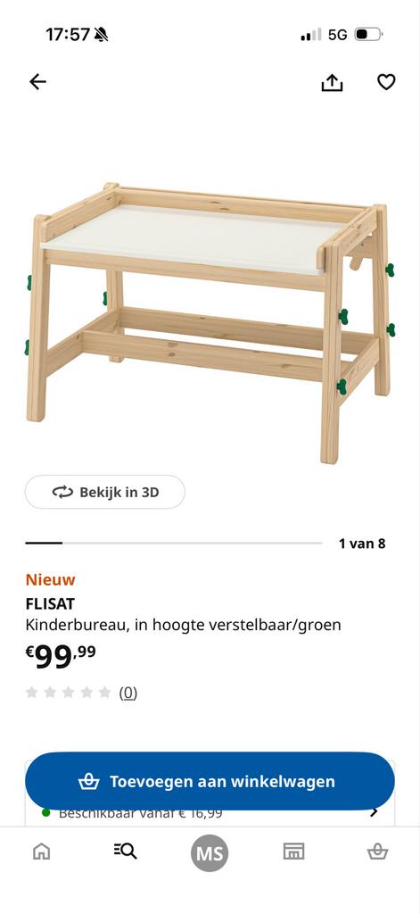 IKEA Flisat tekentafel, hoogte verstelbaar, oranje knoppen, Ophalen of Verzenden, Gebruikt, Tafel(s)