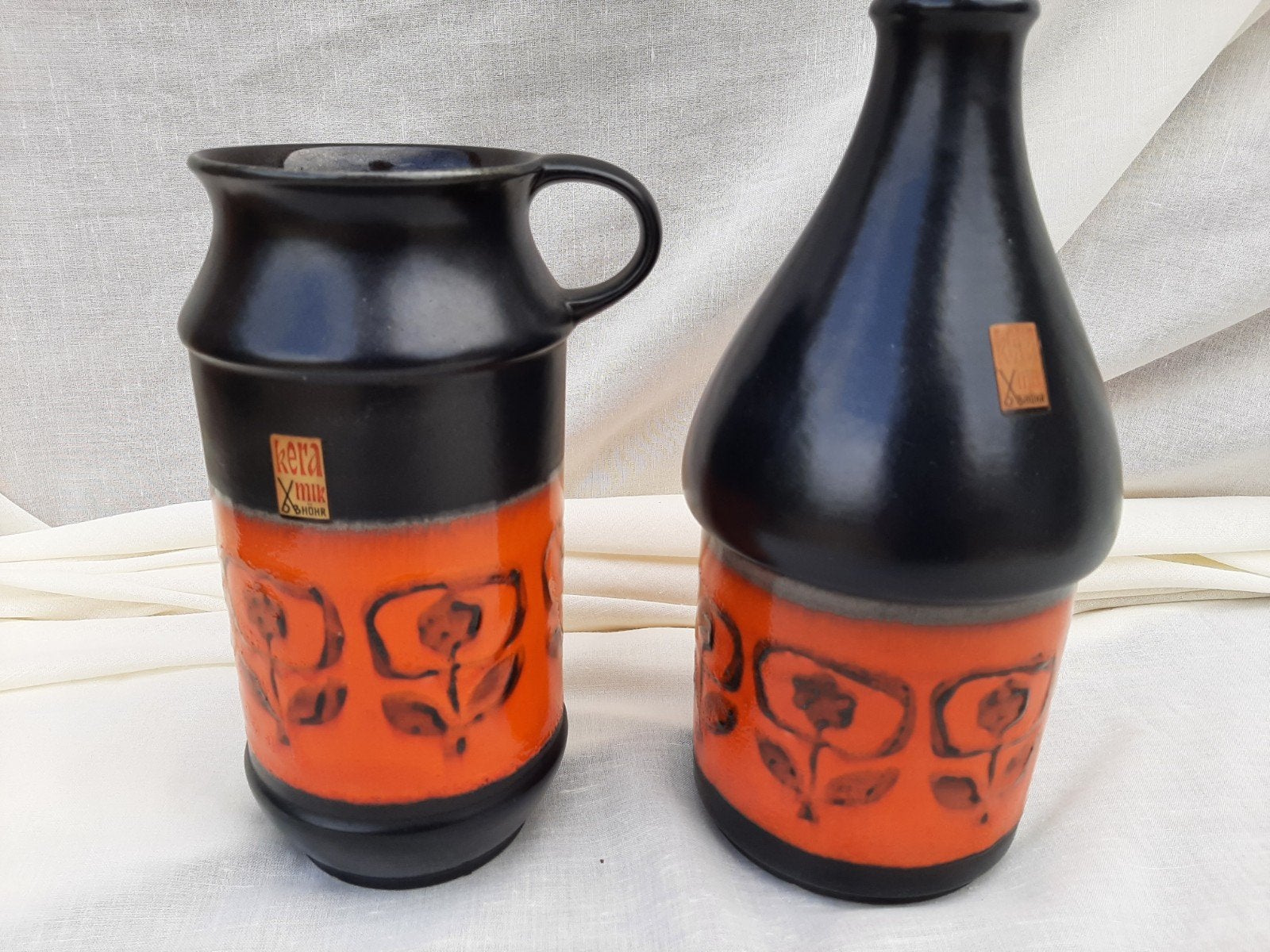 mooie set Germany vazen/ gemerkt/ 323 21/ DB Hohr, Antiek en Kunst, Ophalen of Verzenden