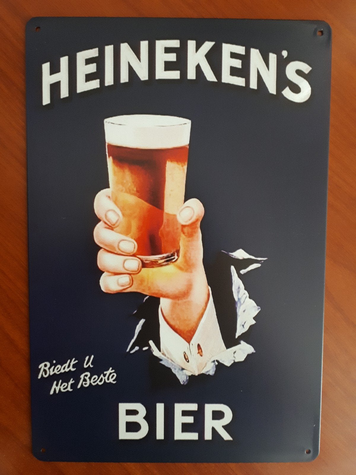 Heineken 20x30 cm Metalen Reclamebord, Ophalen of Verzenden, Nieuw, Reclamebord, Plaat of Schild, Heineken