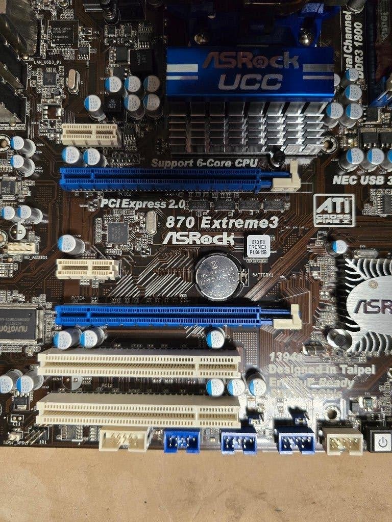 ASRock 870 Extreme3 Moederbord met DDR3 RAM CPU GPU, Computers en Software, Gebruikt, DDR3, Ophalen of Verzenden, AM3