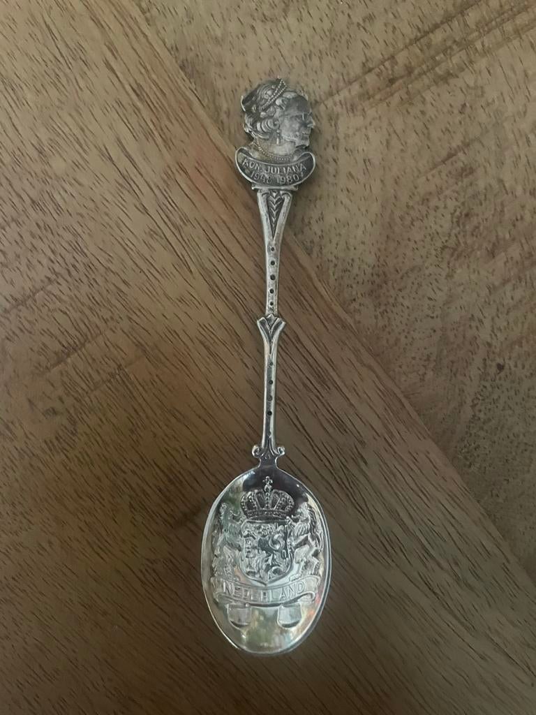 Zilveren Lepel Juliana 1940 Nederland, Antiek en Kunst, Ophalen of Verzenden
