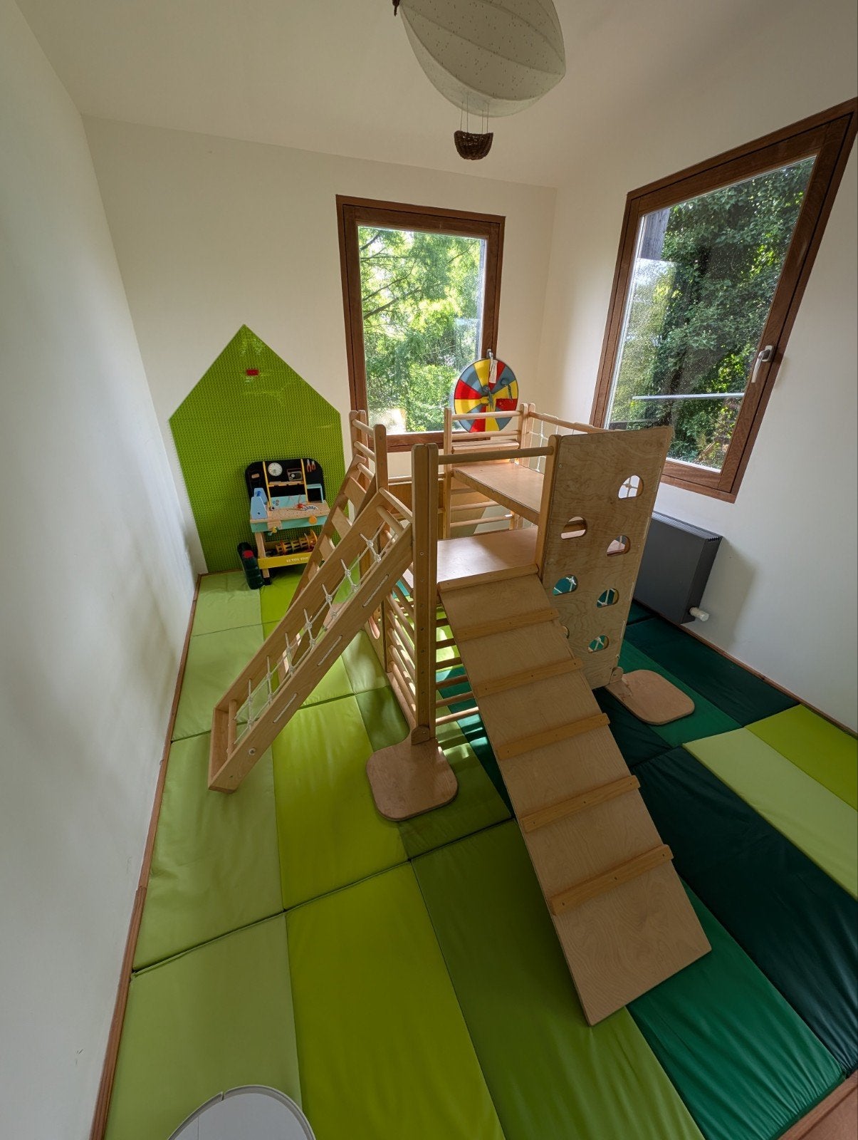 Houten Klimrek/Jungle Gym met Glijbanen en Klimnet, Ophalen, Gebruikt, Glijbaan