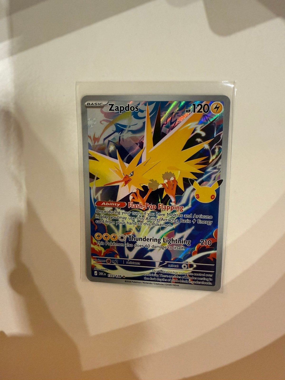 Zapdos 133/128 30th Celebration, Ophalen of Verzenden, Nieuw, Losse kaart