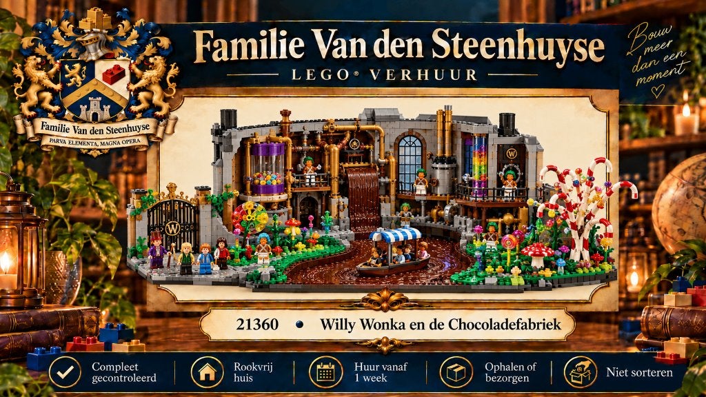 LEGO Willy Wonka Chocoladefabriek 21360 huren, Lego, Ophalen of Verzenden, Inclusief instructies, Complete set