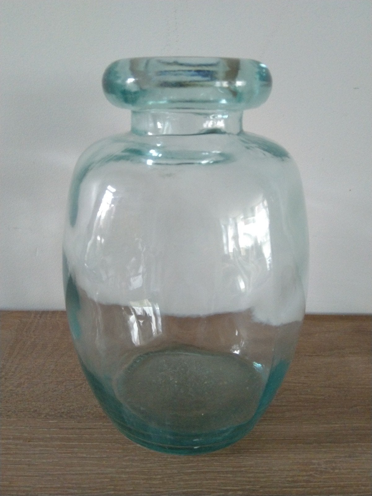ZGAN Blauw turquoise transparante vaas (16 cm hoog), Blauw, 16 cm, Ophalen of Verzenden, Geschikt voor droogbloemen