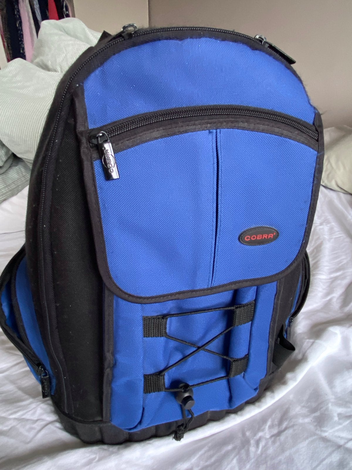 Cobra Cameratas Rugtas Blauw/Zwart - Zo goed als nieuw, Overige merken, Gevoerd, Ophalen of Verzenden, Zo goed als nieuw