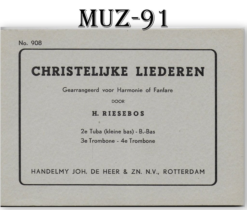 Muz91 bladmuziek -- christelijke liederen door h. Riesebos, Muziek en Instrumenten, Verzenden, Gebruikt, Artiest of Componist