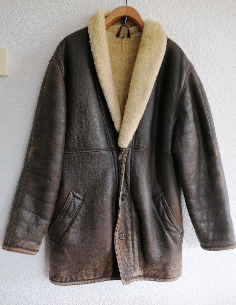 Vintage Breco's Lammy Coat - Schapenvacht Jas - maat 50, Kleding | Heren, Jassen | Winter, Bruin, Maat 48/50 (M), Ophalen of Verzenden