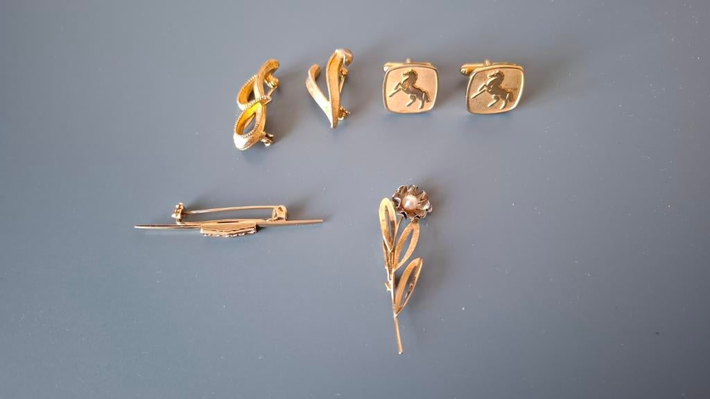 Prachtige doublet gouden sieraden, Sieraden, Tassen en Uiterlijk, Piercings, Ophalen of Verzenden, Zo goed als nieuw, Goud
