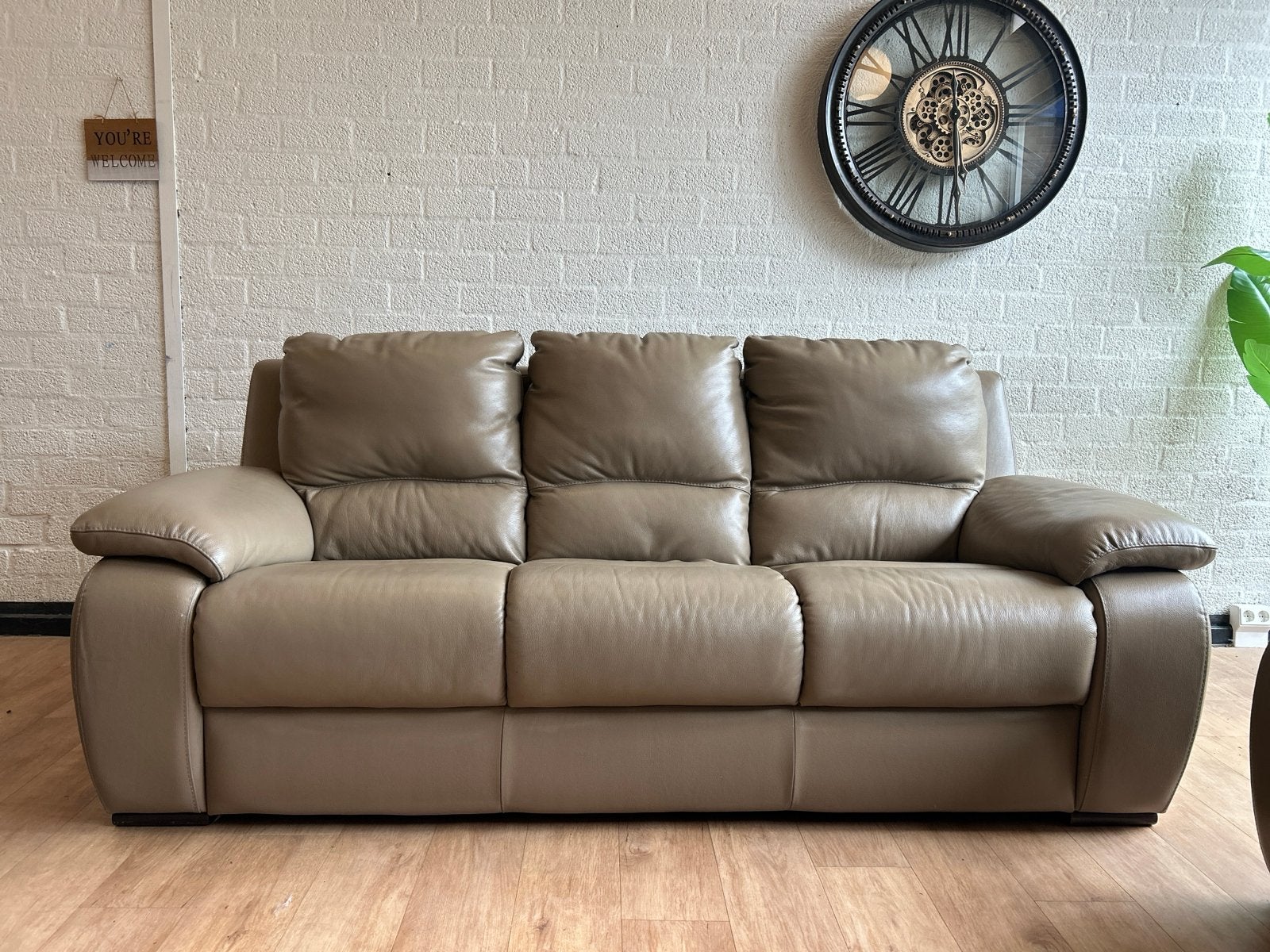 Calia Italia Relaxset | 3-zitsbank + 2 fauteuils | Echt leer, Huis en Inrichting, Luxe Italiaans, Driepersoons, Ophalen of Verzenden