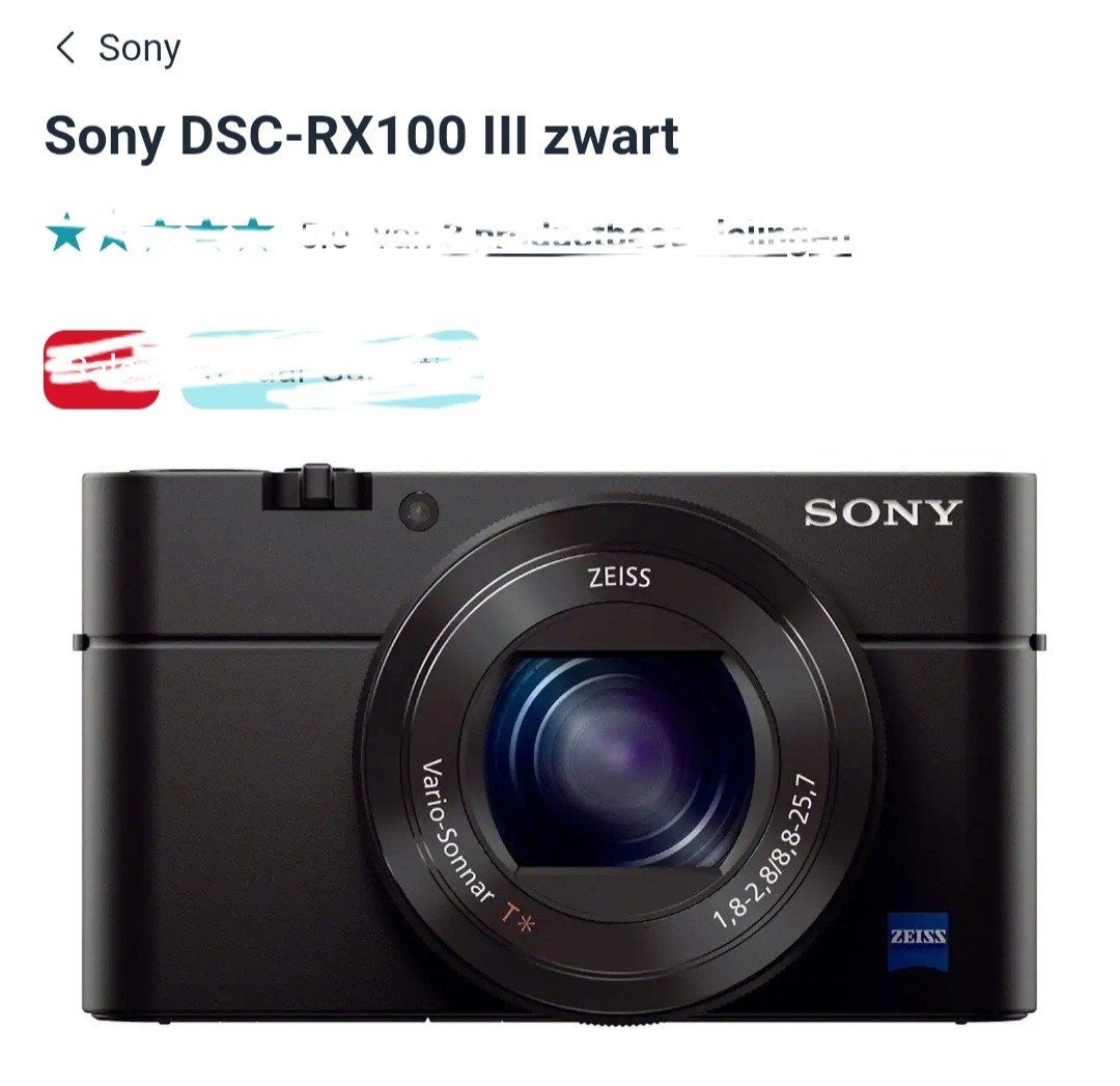 Sony DSC-RX100 III - ( VERKOCHT!!), Ophalen of Verzenden, Gebruikt, Sony, 8 keer of meer