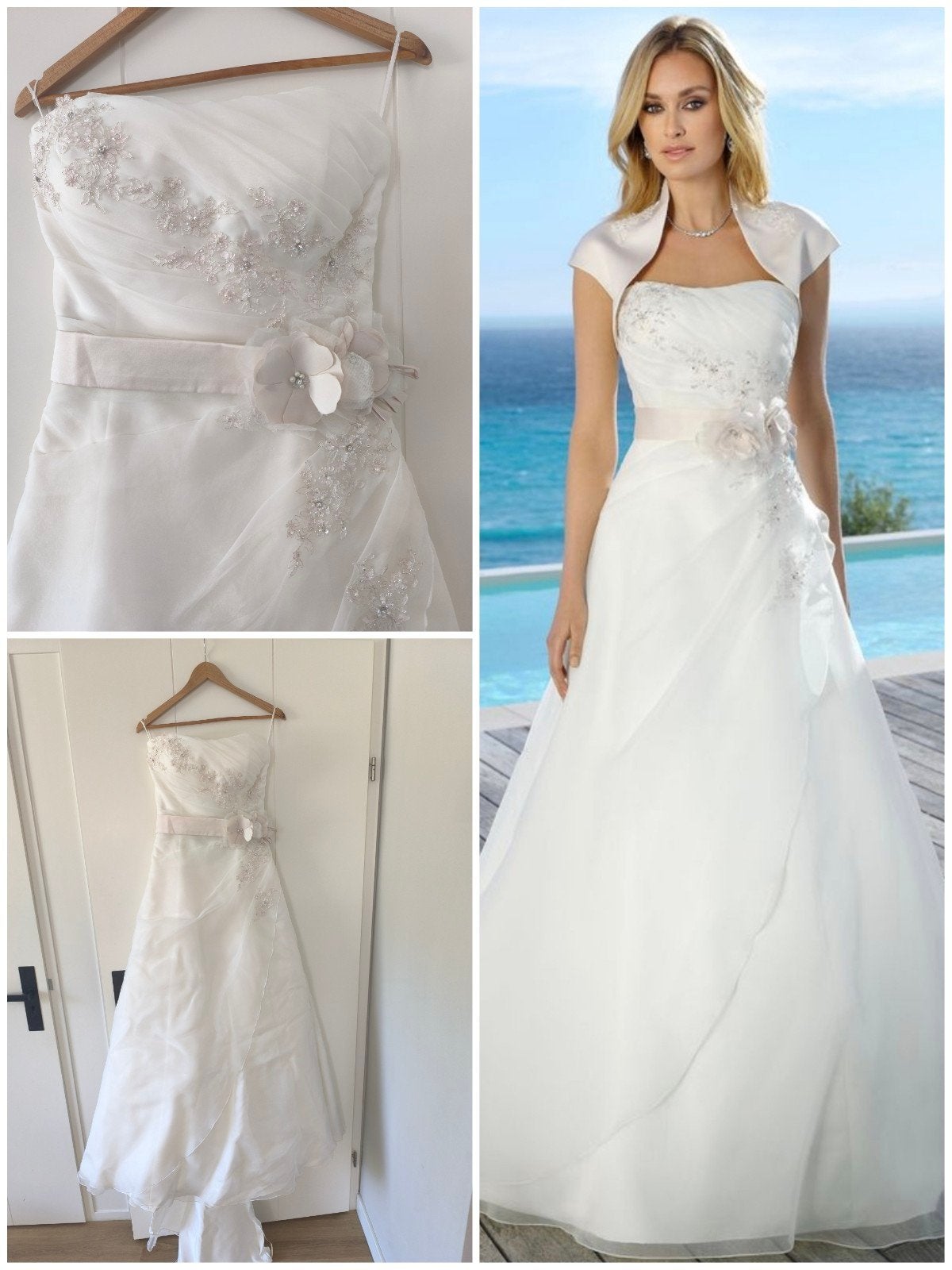 Elegante Trouwjurk Ladybird met sluier en hoepel, Trouwjurk, Ophalen of Verzenden, Zo goed als nieuw, Wit