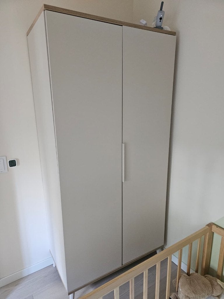 Paidi 2-deurs kledingkast Hazel beige/eiken, Ophalen, 50 tot 100 cm, Zo goed als nieuw, 150 tot 200 cm