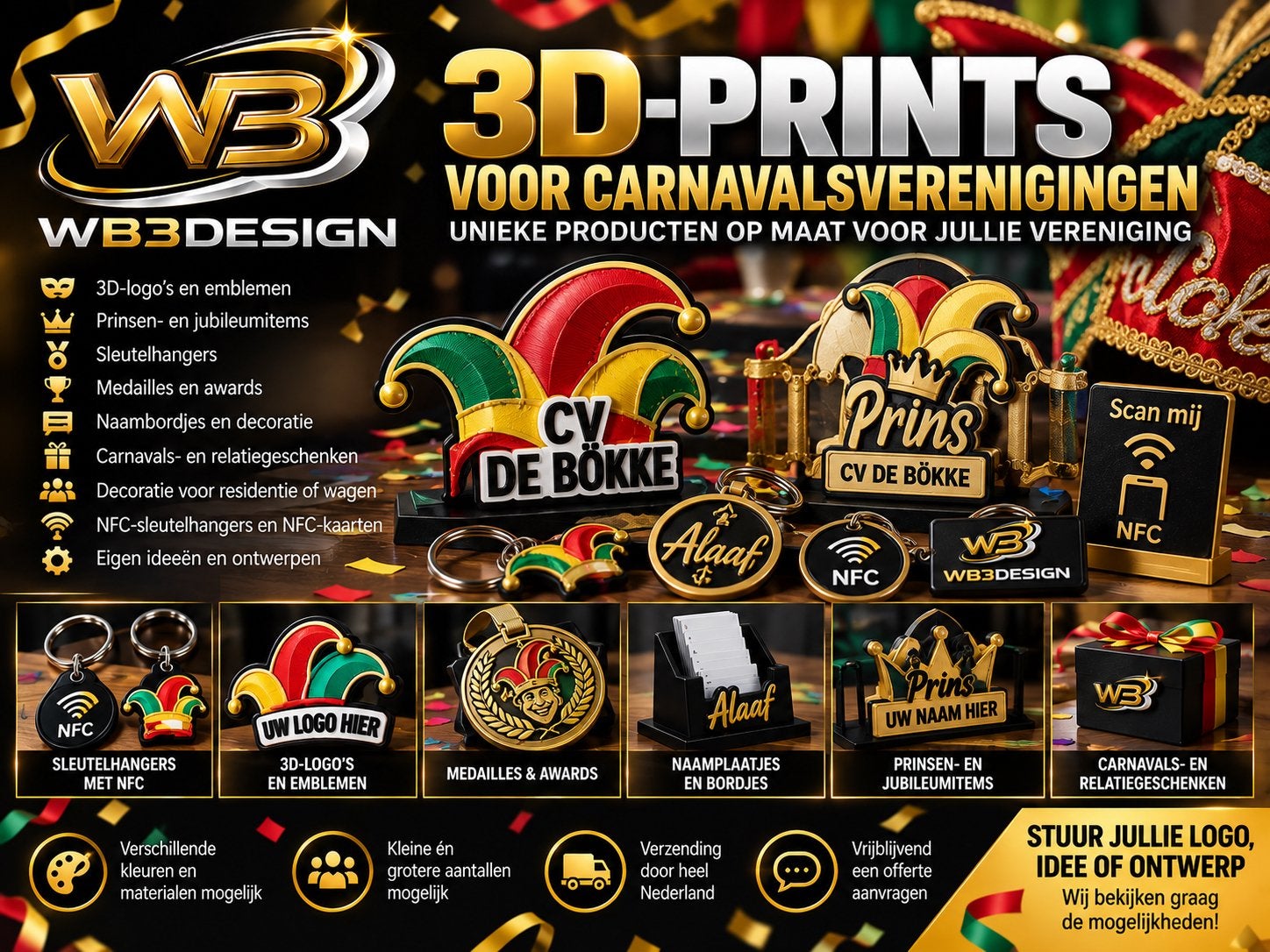 3D-PRINTS VOOR CARNAVALSVERENIGINGEN