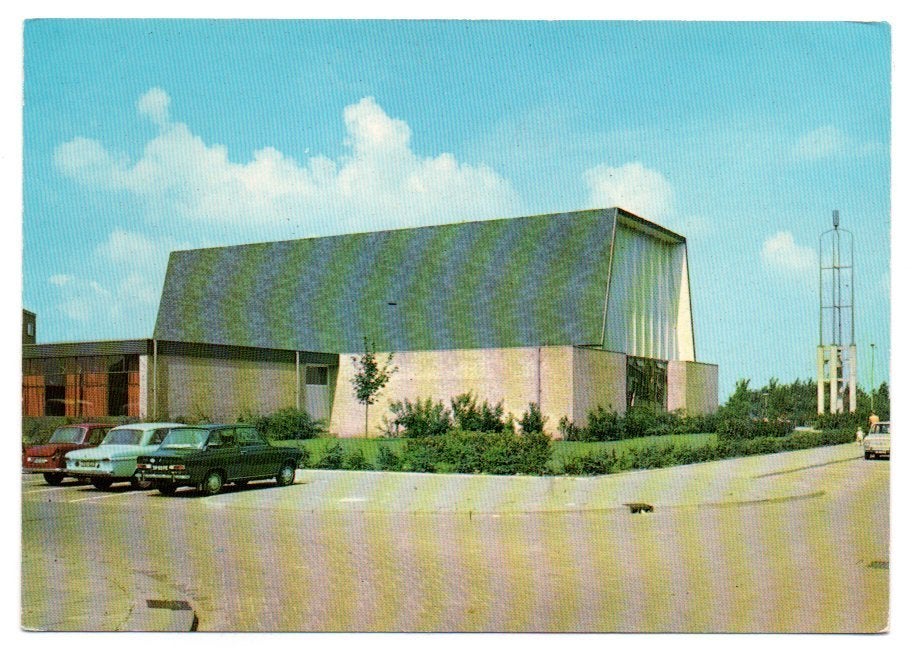 Ridderkerk Geref. Kerk met auto's 2x DAF 1968, Ophalen of Verzenden, 1960 tot 1980, Ongelopen, Zuid-Holland