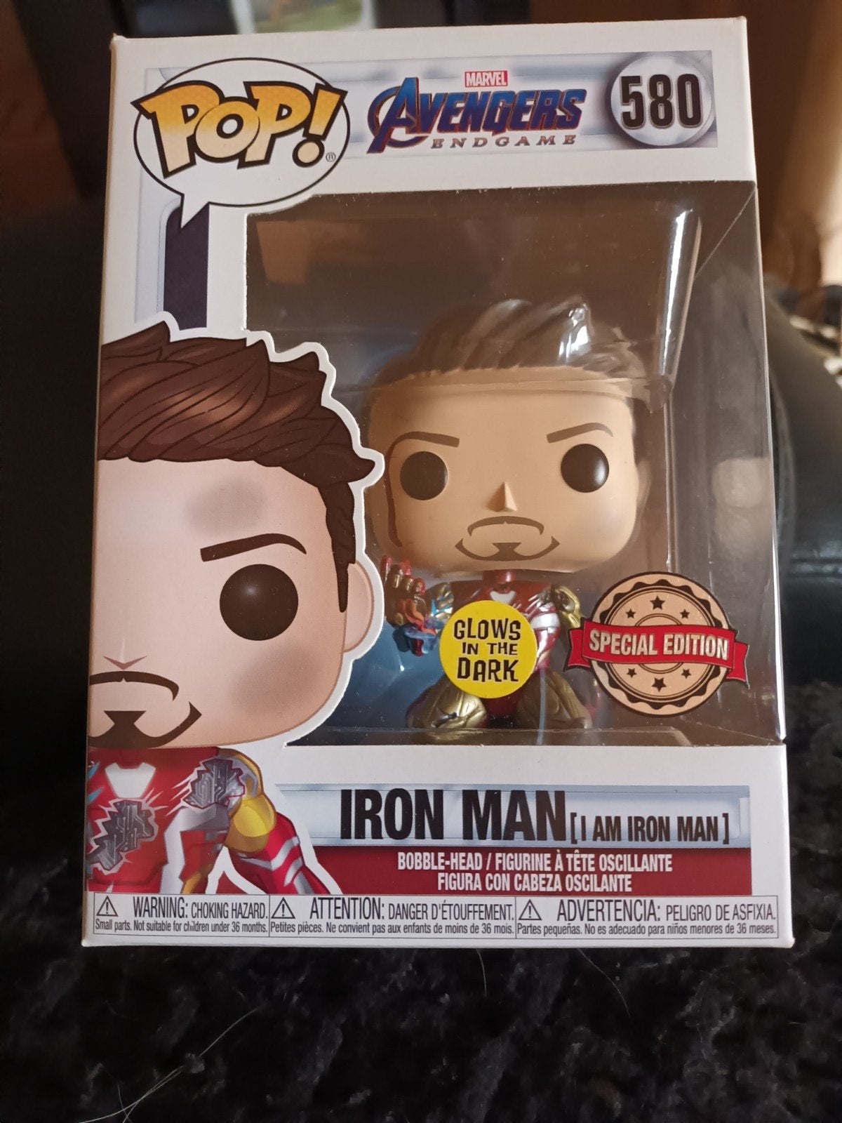Funko Pop Marvel Avengers Endgame Iron Man 580 GITD Special, Ophalen of Verzenden, Zo goed als nieuw