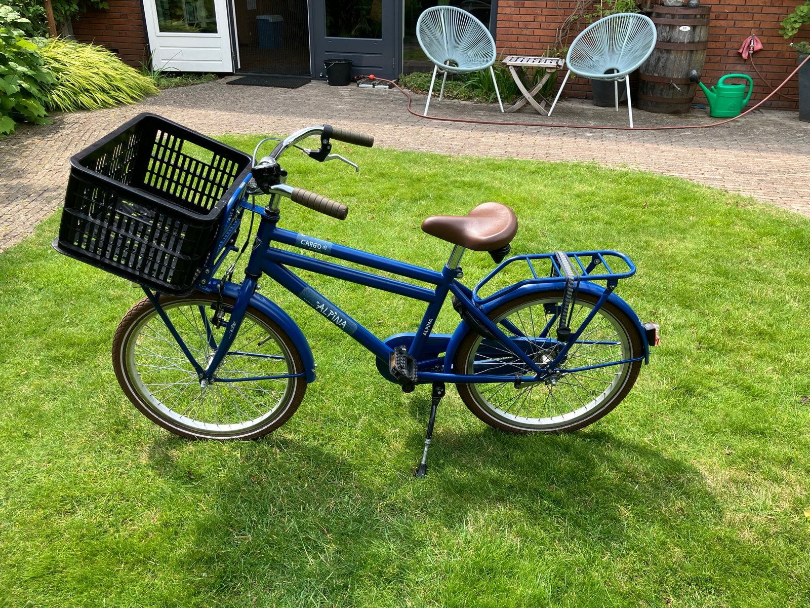 Kinderfiets Alpina Cargo blauw 20 inch met krat, Ophalen, Zo goed als nieuw, 16 tot 20 inch